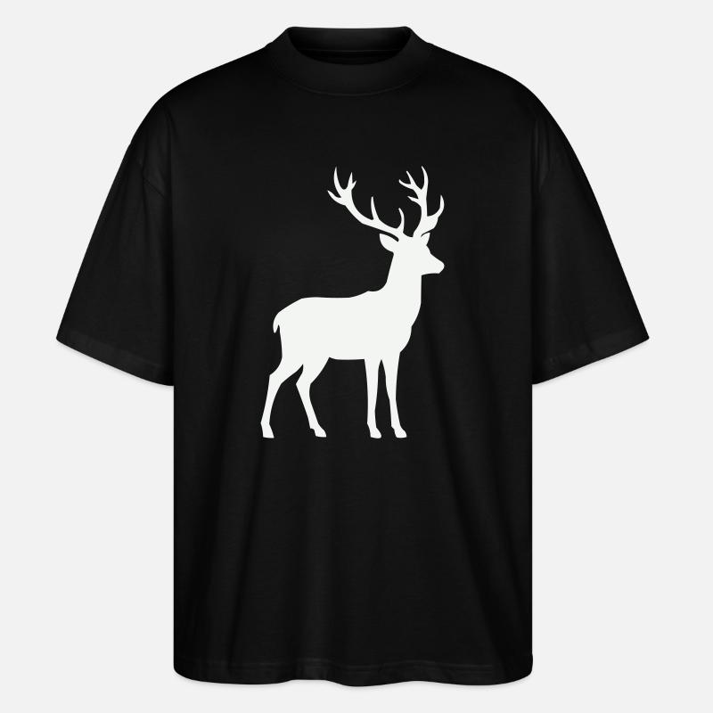 Hirsch Silhouette - Stanley/Stella Oversized Unisex Bio T-Shirt Blaster 2.0 - Schwarz
