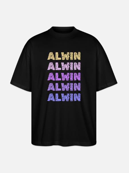 Name Alwin - Stanley/Stella Oversized Unisex Bio T-Shirt Blaster 2.0 - Schwarz