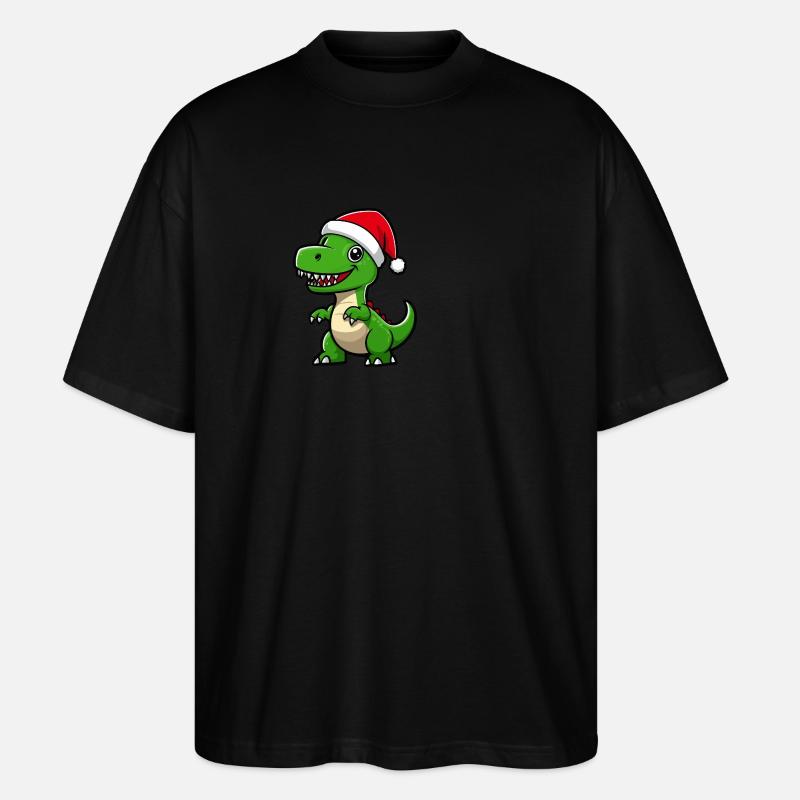 Dinosaure T-Rex Noël Mignon - T-shirt bio Blaster 2.0 coupe oversize Stanley/Stella Unisexe - noir