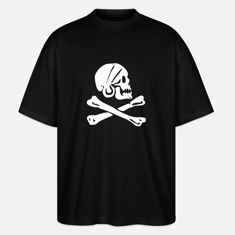 Totenkopf - Schädel - Stanley/Stella Oversized Unisex Bio T-Shirt Blaster 2.0 - Schwarz