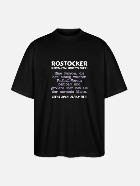 Fußball - Rostocker Substantiv = ALPHATIER - Stanley/Stella Oversized Unisex Bio T-Shirt Blaster 2.0 - Schwarz