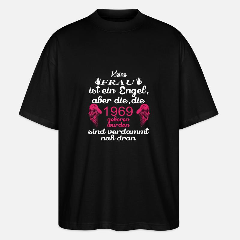 Frau Engel 1969 - Stanley/Stella Oversized Unisex Bio T-Shirt Blaster 2.0 - Schwarz