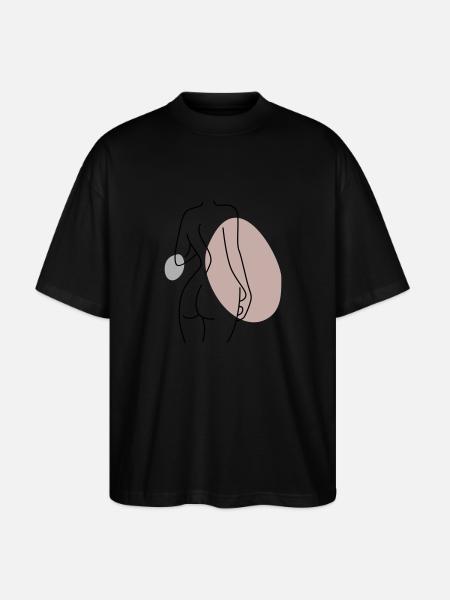 Abstract Design Back - Stanley/Stella Oversized Unisex Organic T-shirt Blaster 2.0 - black