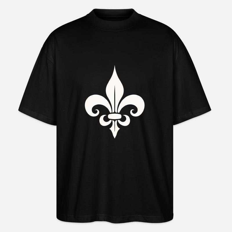 Symbolisches Fleur de Lis-Design - Stanley/Stella Oversized Unisex Bio T-Shirt Blaster 2.0 - Schwarz