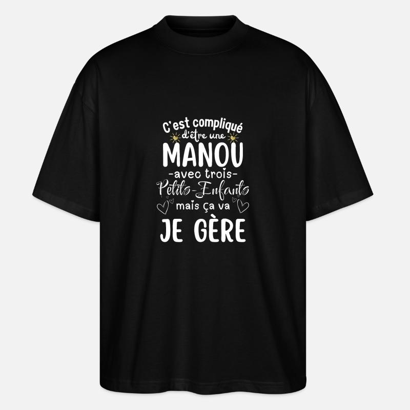 Manou humour - T-shirt bio Blaster 2.0 coupe oversize Stanley/Stella Unisexe - noir