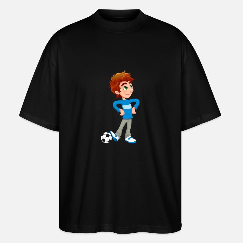 Boy Soccer Player - Stanley/Stella Oversized Unisex Bio T-Shirt Blaster 2.0 - Schwarz