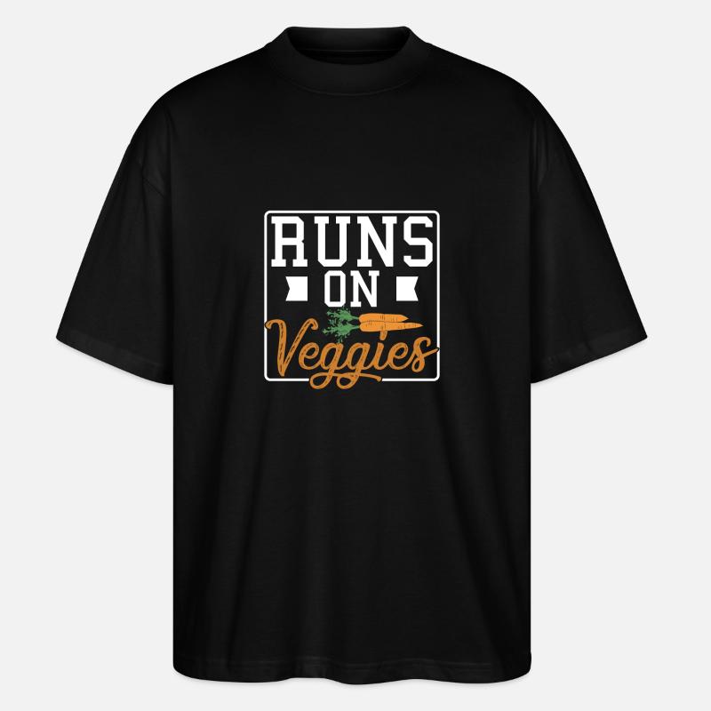 Runs on Veggies - Stanley/Stella Oversized Unisex Bio T-Shirt Blaster 2.0 - Schwarz