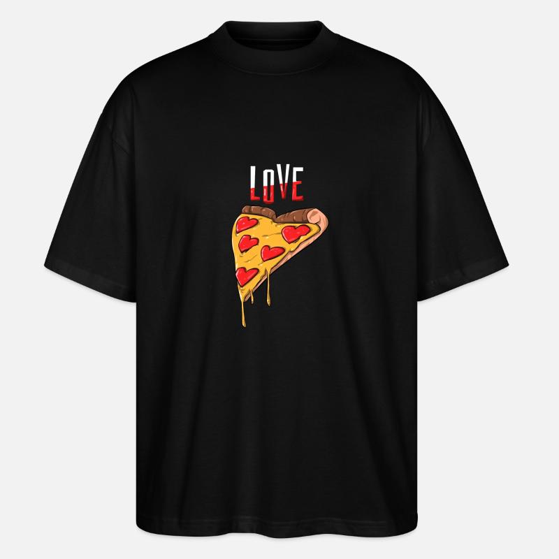 Pizza Liebe - Stanley/Stella Oversized Unisex Bio T-Shirt Blaster 2.0 - Schwarz
