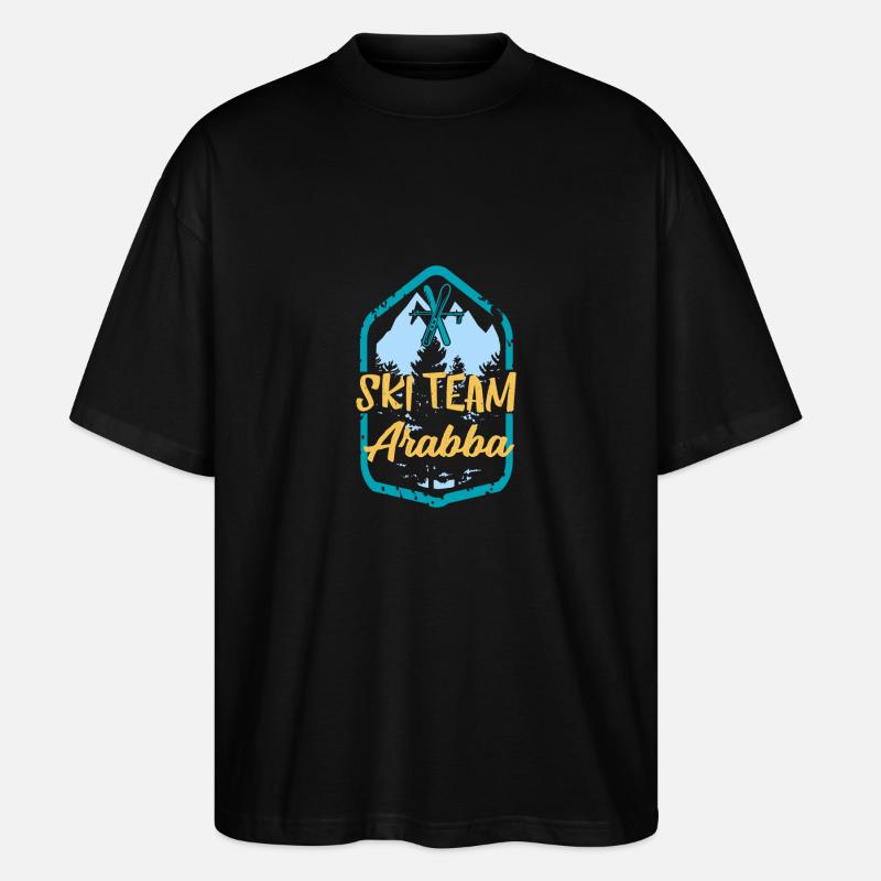 SkiTeam Arabba Ski Team Gift - Stanley/Stella Oversized Unisex Organic T-shirt Blaster 2.0 - black
