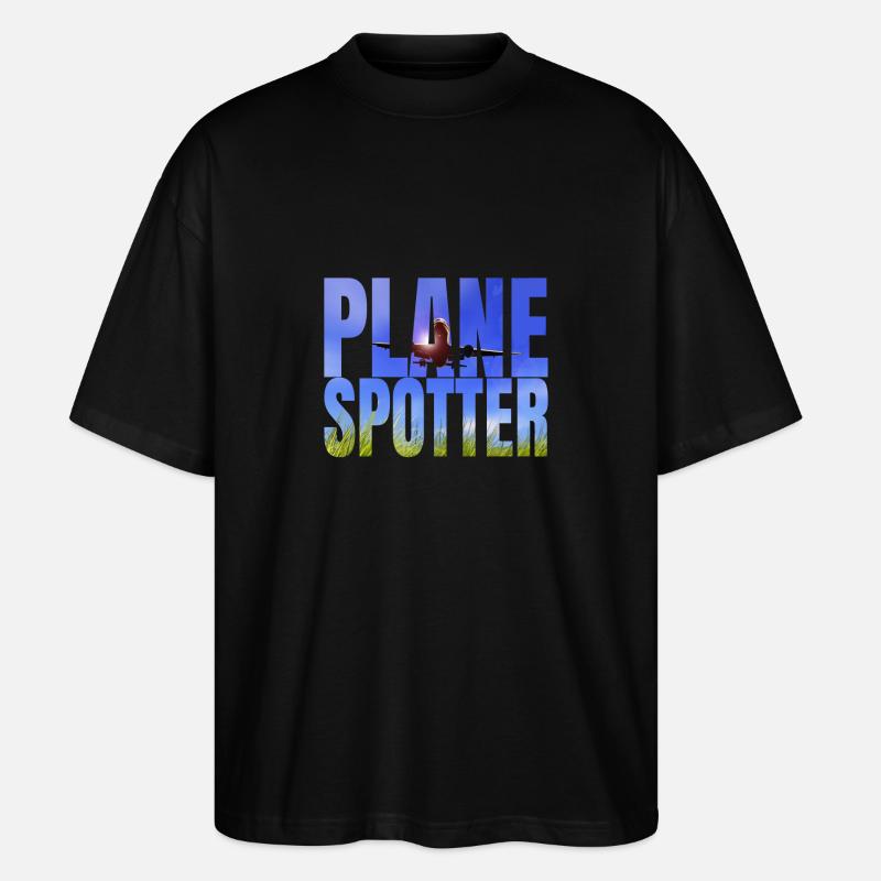Plane Spotter Design als Geschenk - Stanley/Stella Oversized Unisex Bio T-Shirt Blaster 2.0 - Schwarz