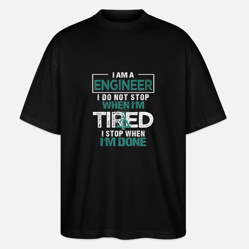 Ingenieur oder Ingenieurin - Stanley/Stella Oversized Unisex Bio T-Shirt Blaster 2.0 - Schwarz