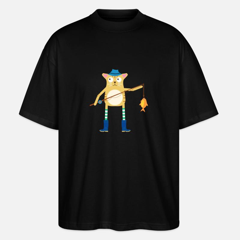 Katzenfischen - Stanley/Stella Oversized Unisex Bio T-Shirt Blaster 2.0 - Schwarz