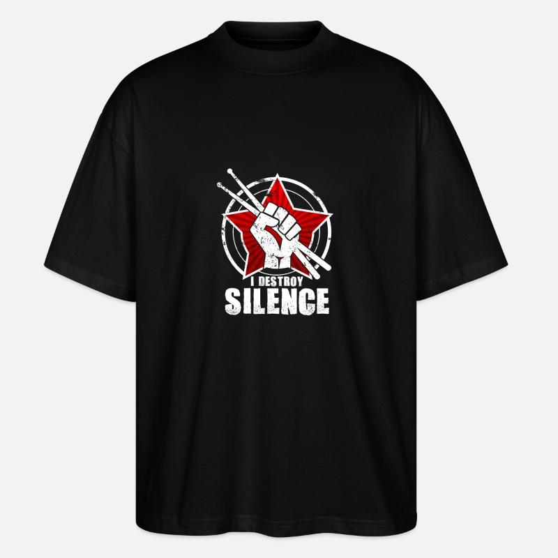 Drummer Schlagzeuger Schlagzeug Geschenk - Stanley/Stella Oversized Unisex Bio T-Shirt Blaster 2.0 - Schwarz