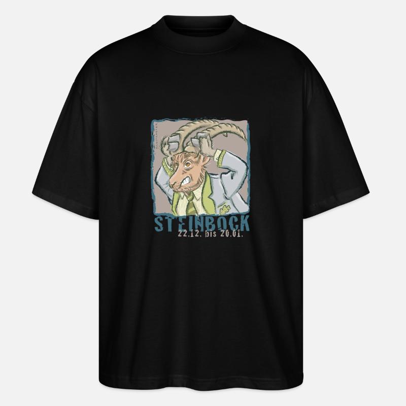 Sternzeichen - Steinbock - Stanley/Stella Oversized Unisex Bio T-Shirt Blaster 2.0 - Schwarz