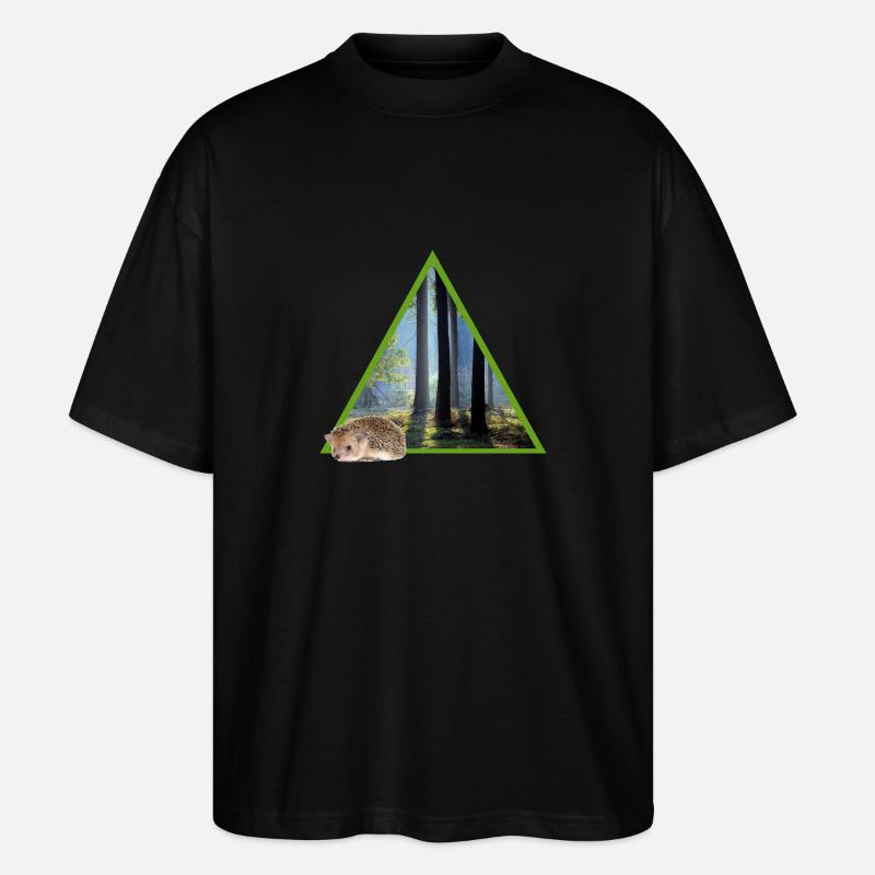 forêt 52 avec hérisson - T-shirt bio Blaster 2.0 coupe oversize Stanley/Stella Unisexe - noir