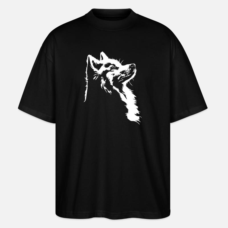 Samoyède Silhouette Chien Chien Wilsigns - T-shirt bio Blaster 2.0 coupe oversize Stanley/Stella Unisexe - noir