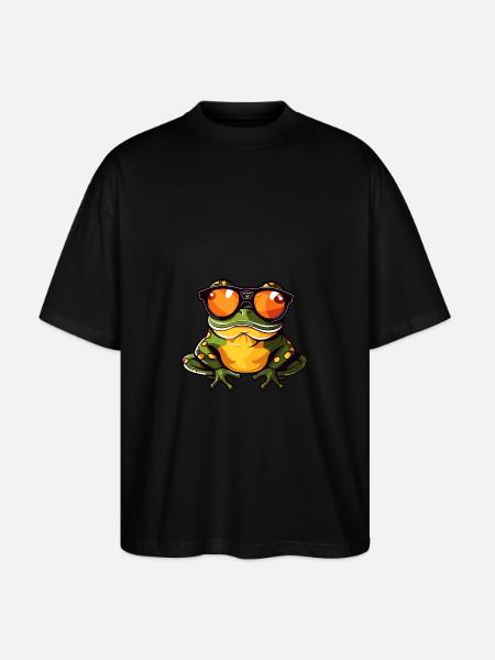 Frog Funny Cool - Stanley/Stella Oversized Unisex Organic T-shirt Blaster 2.0 - black