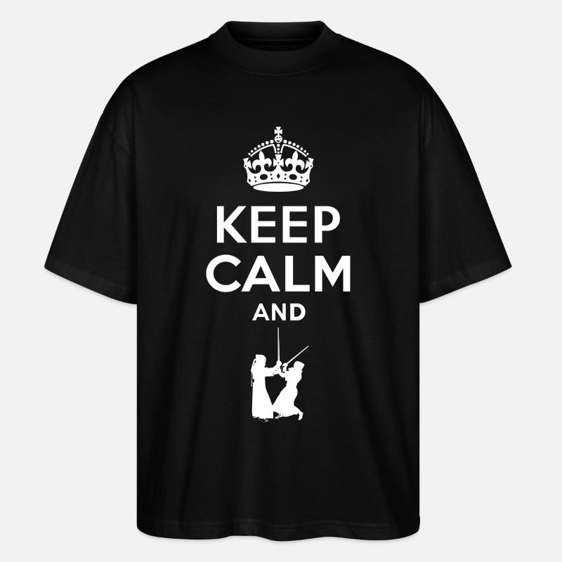Keep Calm - Kendo - Stanley/Stella Oversized Unisex Bio T-Shirt Blaster 2.0 - Schwarz