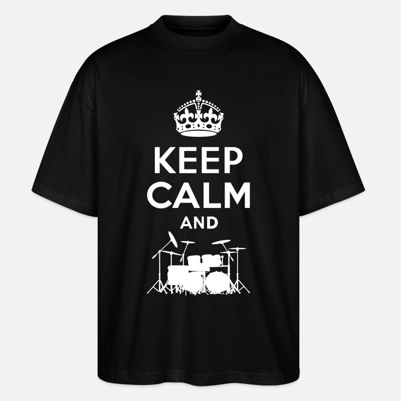 Keep Calm - Schlagzeug - Drums - T-shirt bio Blaster 2.0 coupe oversize Stanley/Stella Unisexe - noir
