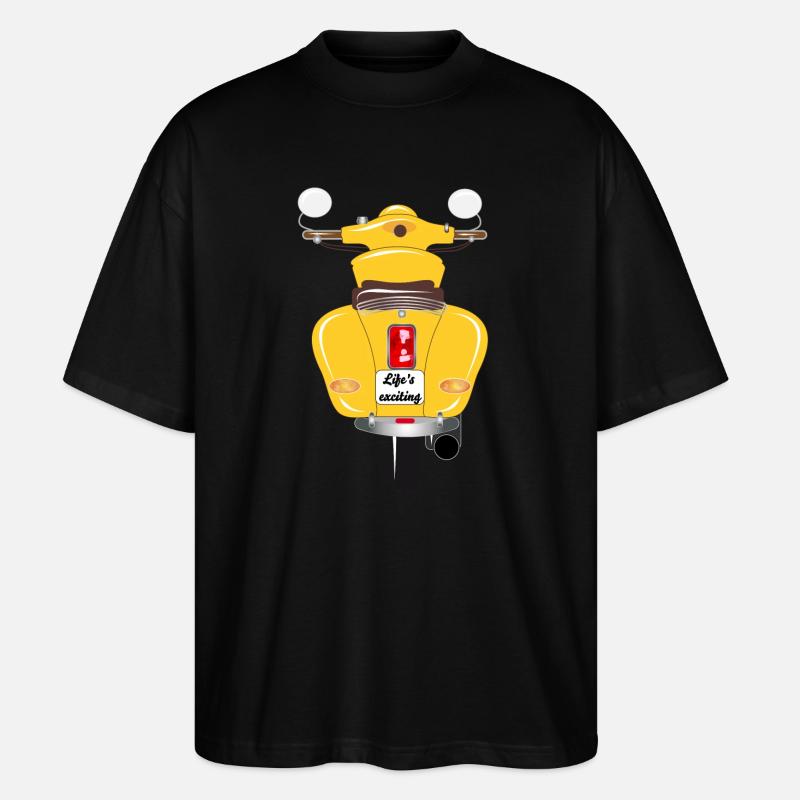 sonnengelber Roller mit aufregendem Kennzeichen - Stanley/Stella Oversized Unisex Bio T-Shirt Blaster 2.0 - Schwarz
