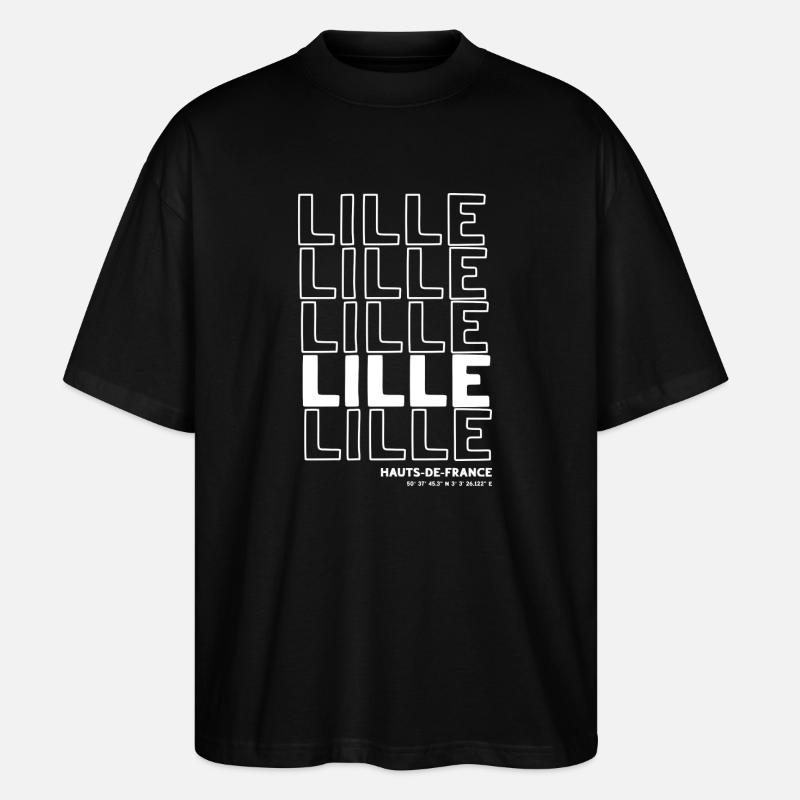 Lille lettering pattern HautsdeFrance - Stanley/Stella Oversized Unisex Organic T-shirt Blaster 2.0 - black