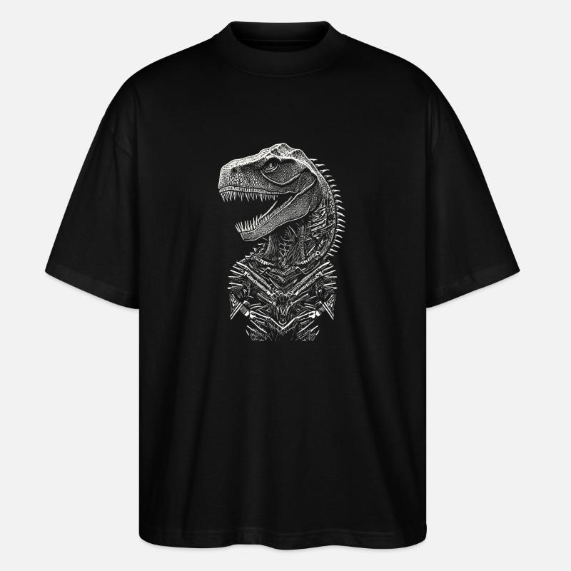 Portrait d'un Dinosaure T-Rex - T-shirt bio Blaster 2.0 coupe oversize Stanley/Stella Unisexe - noir