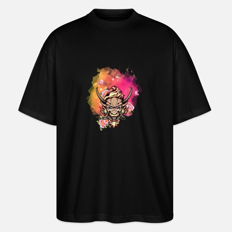 Wütendes Drachengesicht - Stanley/Stella Oversized Unisex Bio T-Shirt Blaster 2.0 - Schwarz