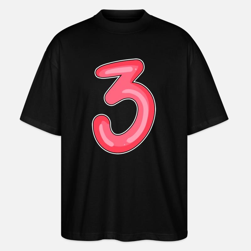 3 - Three - Stanley/Stella Oversized Unisex Organic T-shirt Blaster 2.0 - black