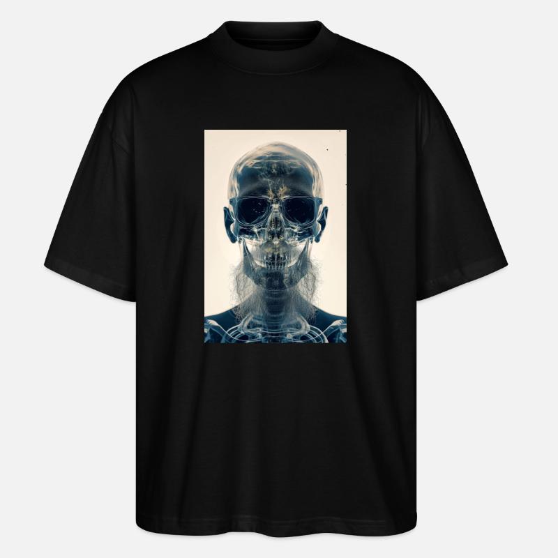 Röntgen Hipster Schädel - Stanley/Stella Oversized Unisex Bio T-Shirt Blaster 2.0 - Schwarz