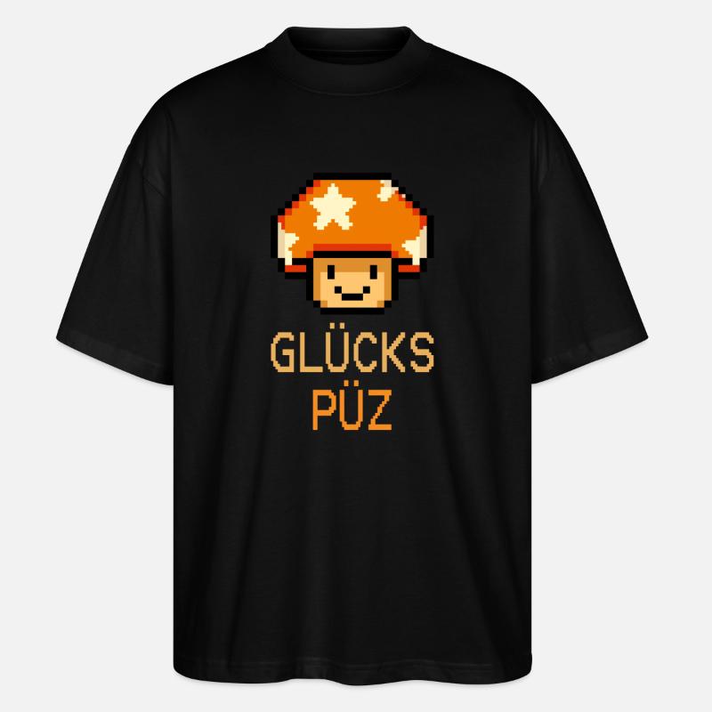 Glückspüz - Lucky Guy, Dialect, Pixel - Stanley/Stella Oversized Unisex Organic T-shirt Blaster 2.0 - black