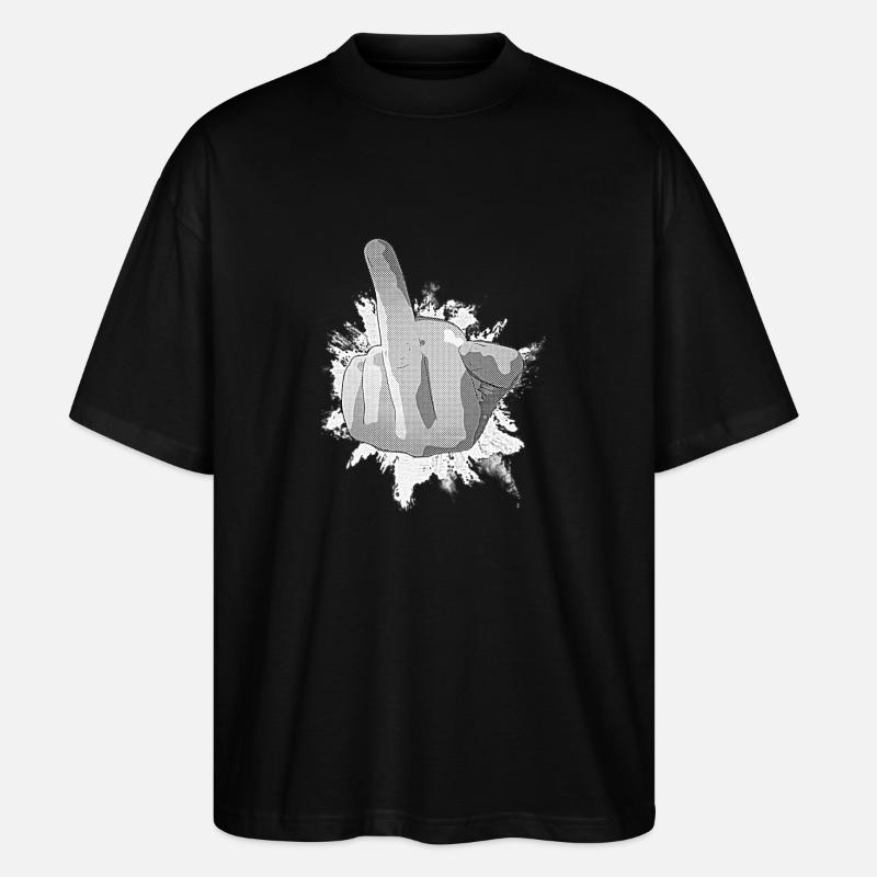 Freches Handzeichen Graffiti Druck - Stanley/Stella Oversized Unisex Bio T-Shirt Blaster 2.0 - Schwarz