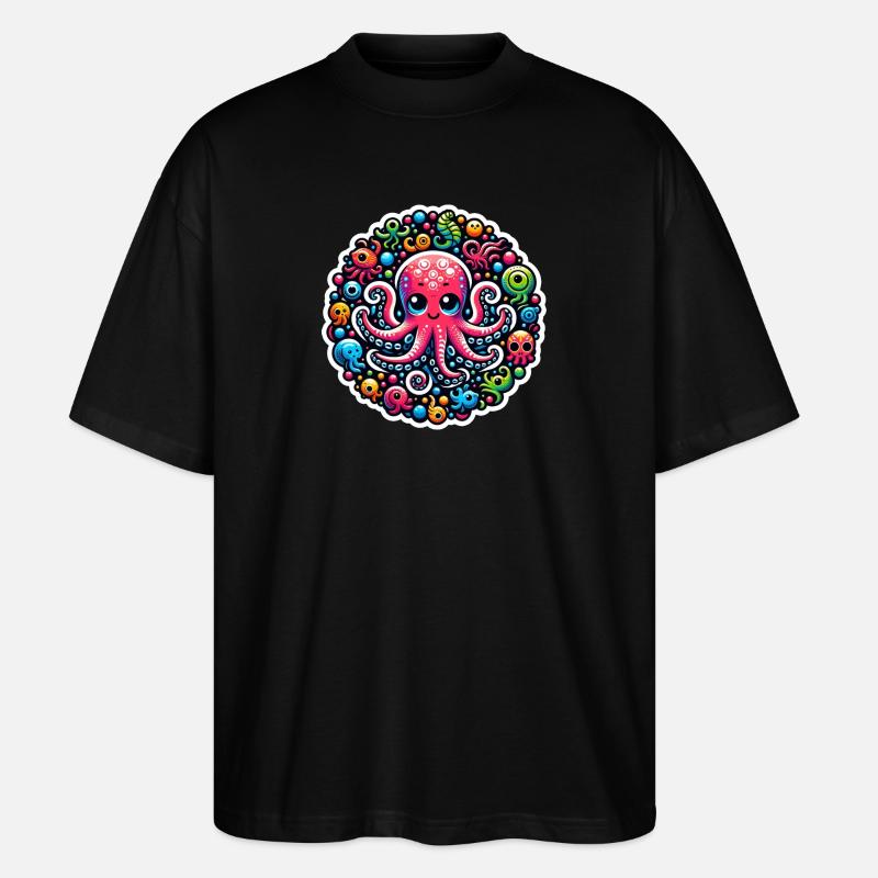 Octopus Octopus Fish - Stanley/Stella Oversized Unisex Organic T-shirt Blaster 2.0 - black