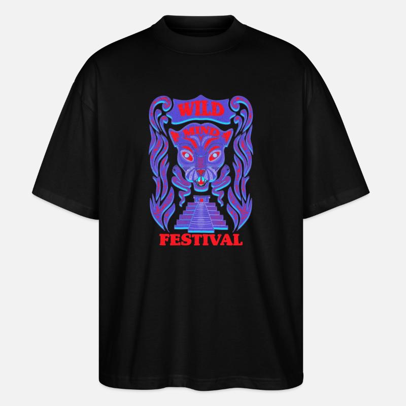 Sauvage Mind_Jaguar - T-shirt bio Blaster 2.0 coupe oversize Stanley/Stella Unisexe - noir