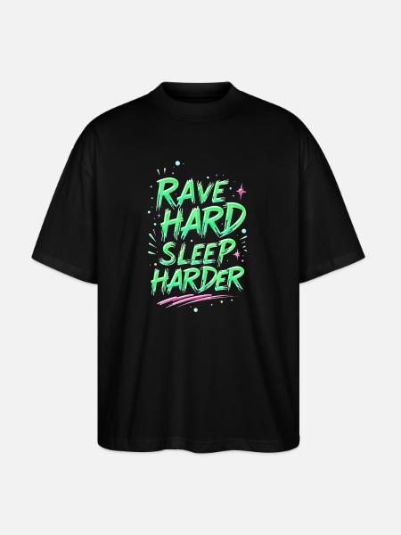 Motivation Éclairage Rave Néon - T-shirt bio Blaster 2.0 coupe oversize Stanley/Stella Unisexe - noir