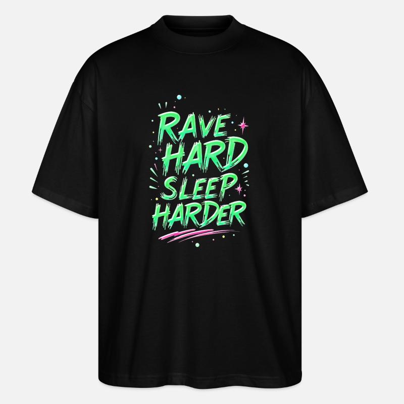 Motivation Éclairage Rave Néon - T-shirt bio Blaster 2.0 coupe oversize Stanley/Stella Unisexe - noir