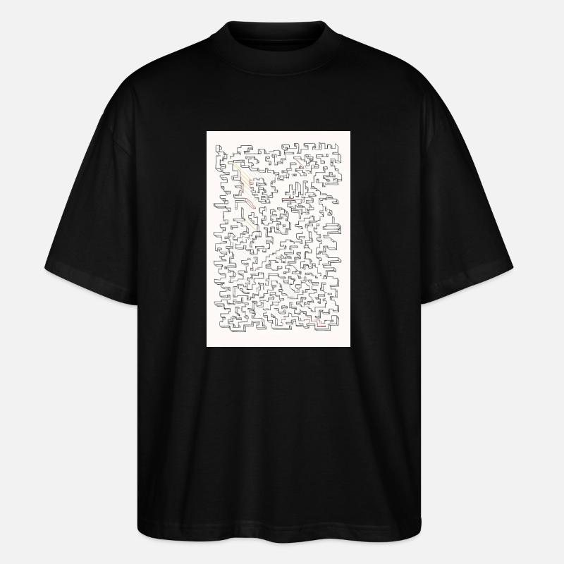 Retro Maze  - Stanley/Stella Oversized Unisex Bio T-Shirt Blaster 2.0 - Schwarz