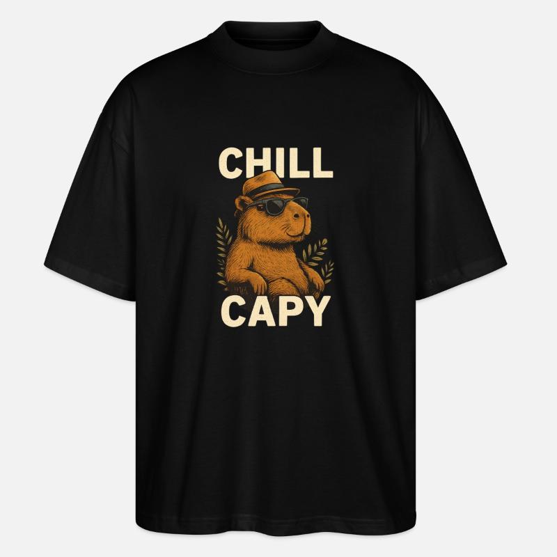 Chill Capybara Style - Stanley/Stella Oversized Unisex Bio T-Shirt Blaster 2.0 - Schwarz