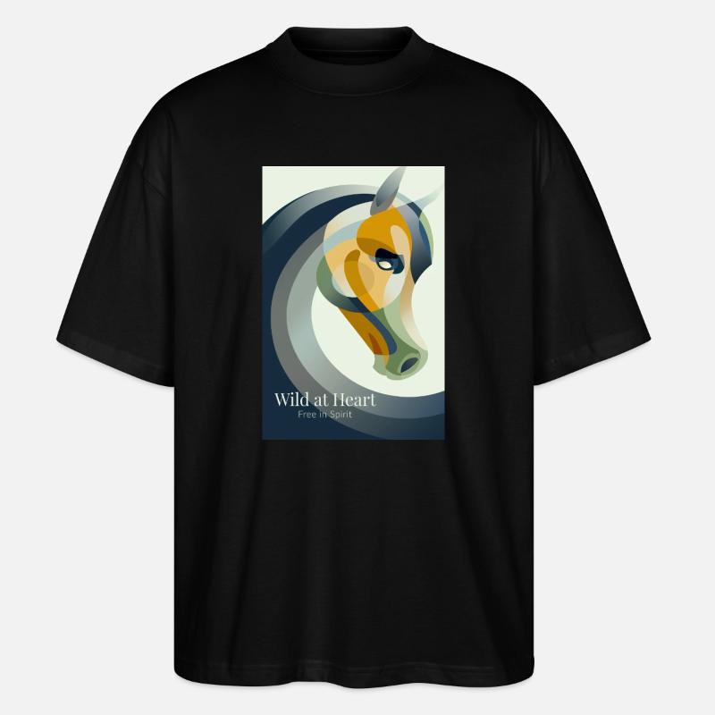 Affiche de cheval abstraite moderne - T-shirt bio Blaster 2.0 coupe oversize Stanley/Stella Unisexe - noir