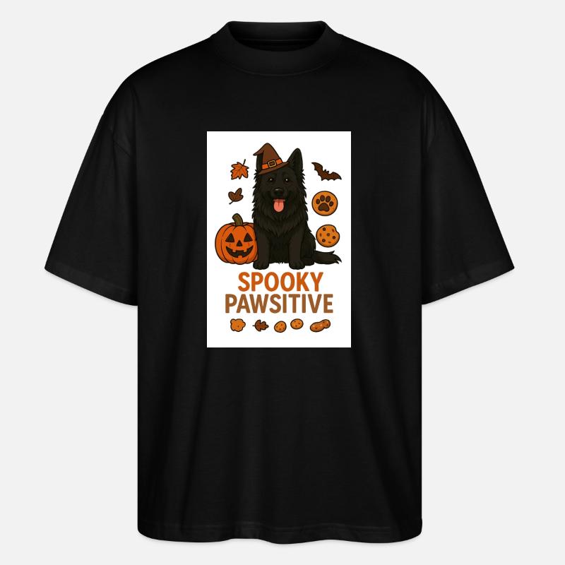 Spooky Pawsitive - Stanley/Stella Oversized Unisex Bio T-Shirt Blaster 2.0 - Schwarz