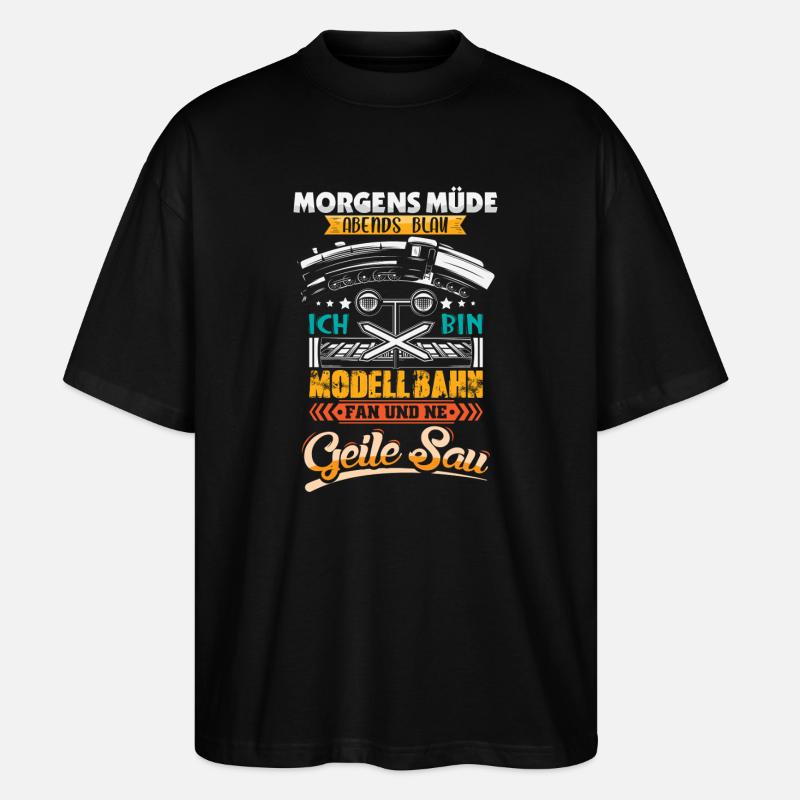 Modellbahn Modelleisenbahn Eisenbahn - Stanley/Stella Oversized Unisex Bio T-Shirt Blaster 2.0 - Schwarz