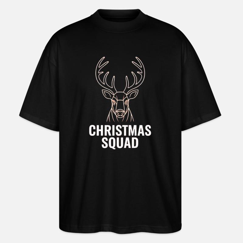 Neon Deer Squad Noël - T-shirt bio Blaster 2.0 coupe oversize Stanley/Stella Unisexe - noir
