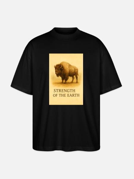 Die Stärke des Erdbisons - Stanley/Stella Oversized Unisex Bio T-Shirt Blaster 2.0 - Schwarz