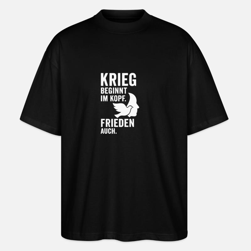 Frieden im Kopf - Stanley/Stella Oversized Unisex Bio T-Shirt Blaster 2.0 - Schwarz