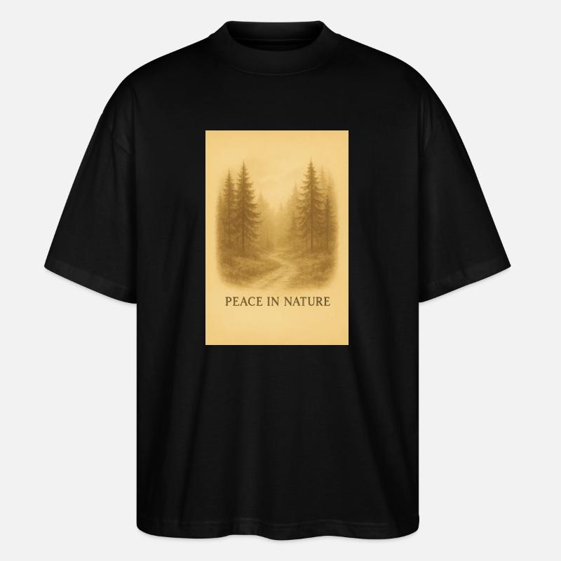 Calmness in the Forest Path - Stanley/Stella Oversized Unisex Organic T-shirt Blaster 2.0 - black