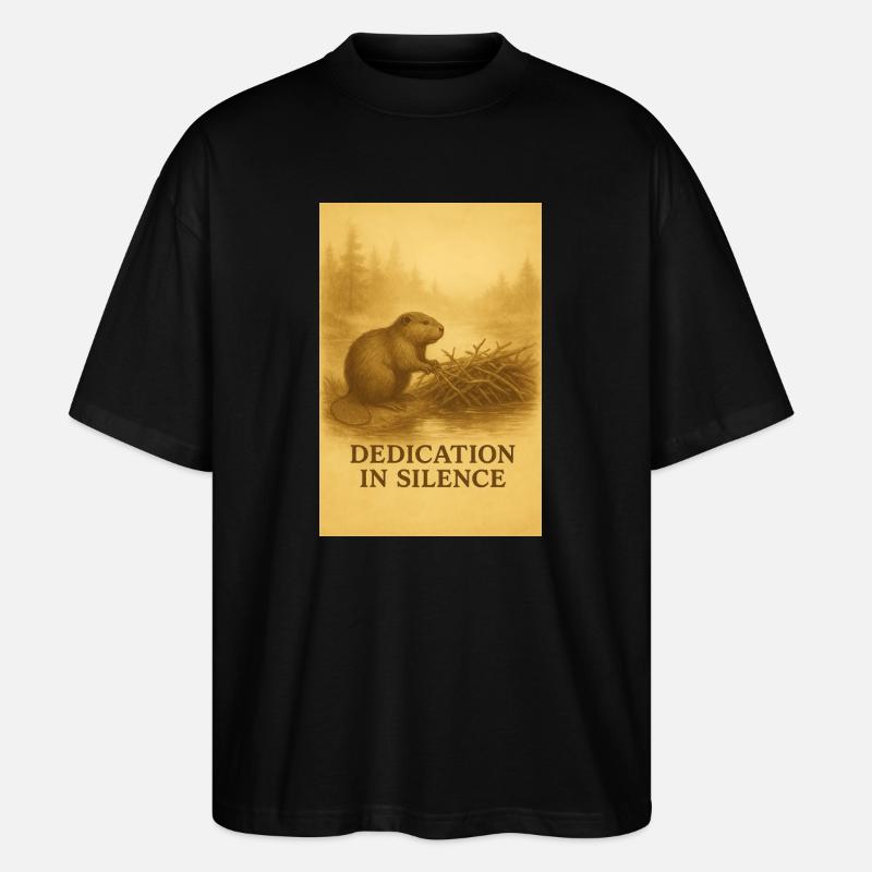 Biber-Hingabe in Stille - Stanley/Stella Oversized Unisex Bio T-Shirt Blaster 2.0 - Schwarz