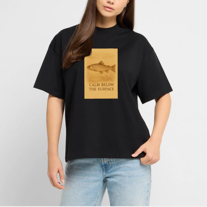 Empreinte de truite calme sous la surface T-shirt bio Blaster 2.0 coupe oversize Stanley/Stella Unisexe