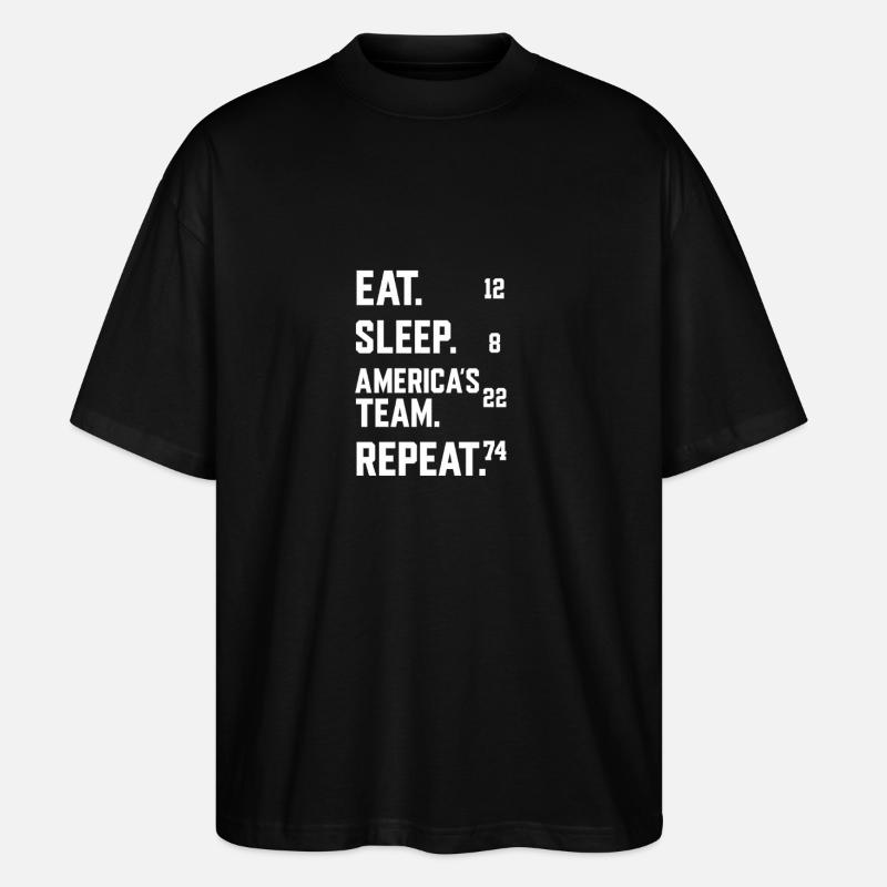 America's Team 12-8-22-74 - Stanley/Stella Oversized Unisex Bio T-Shirt Blaster 2.0 - Schwarz