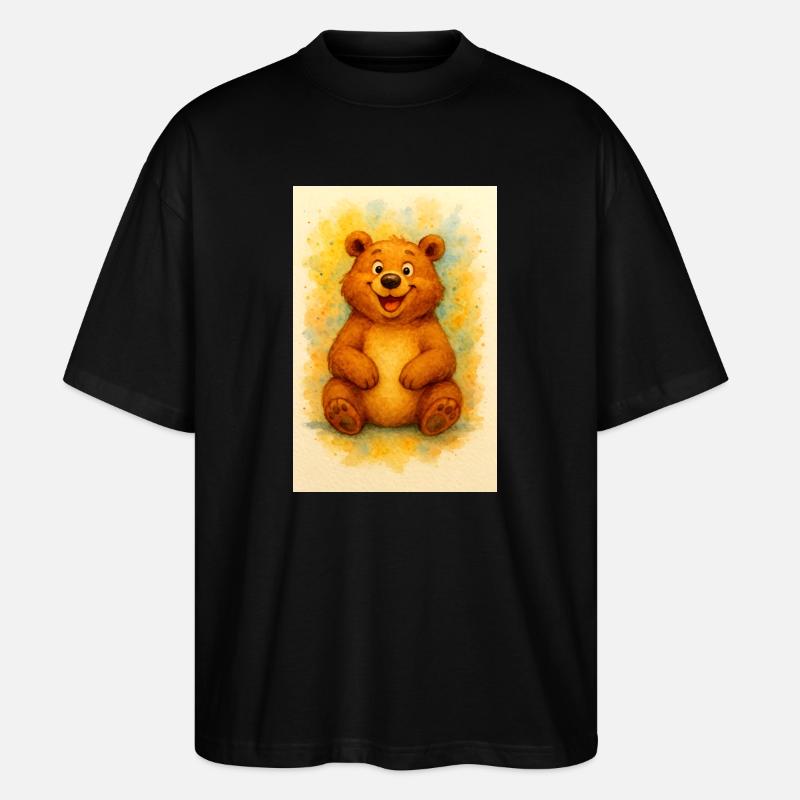 Joy Bear im Aquarell - Stanley/Stella Oversized Unisex Bio T-Shirt Blaster 2.0 - Schwarz
