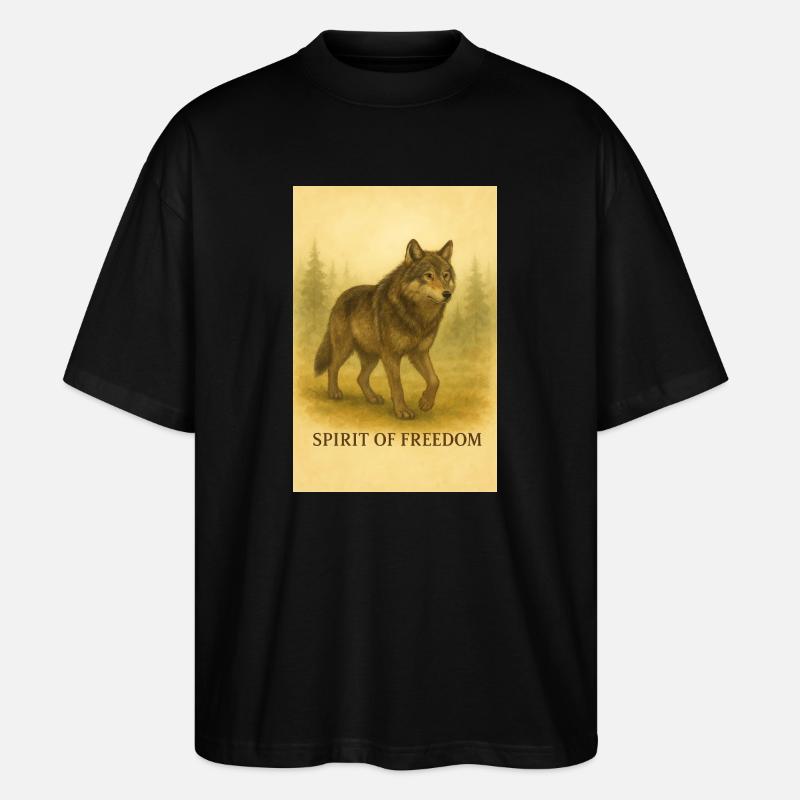 Geist des Freiheitswolfs - Stanley/Stella Oversized Unisex Bio T-Shirt Blaster 2.0 - Schwarz