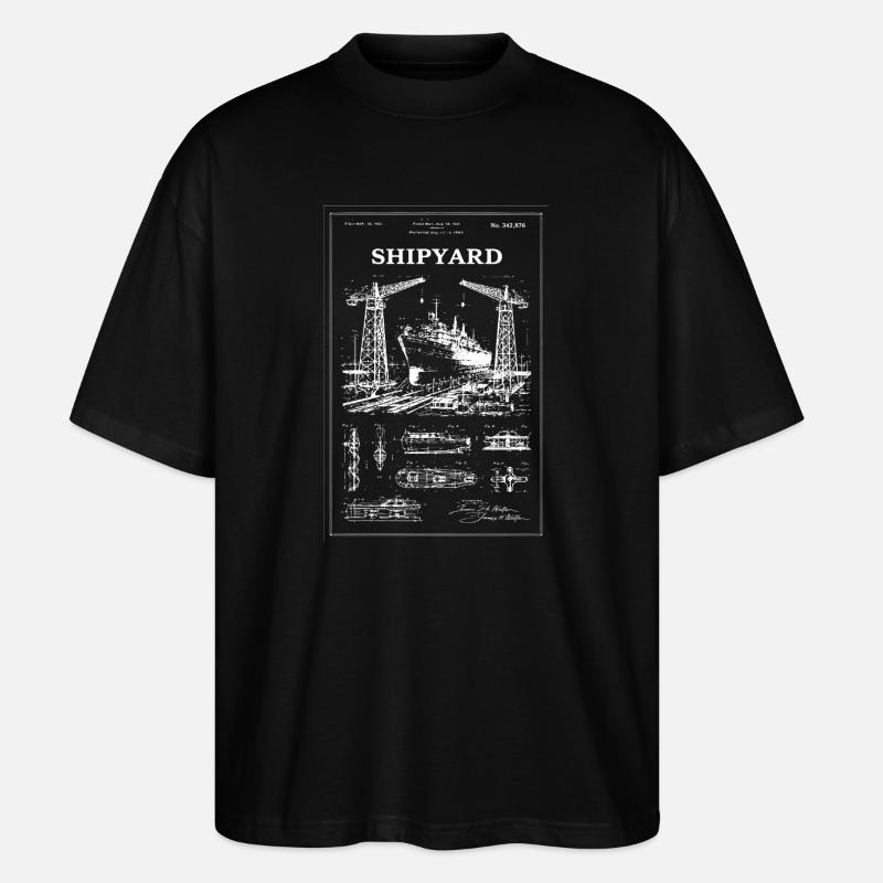 Werftkräne & Schiffe - Stanley/Stella Oversized Unisex Bio T-Shirt Blaster 2.0 - Schwarz